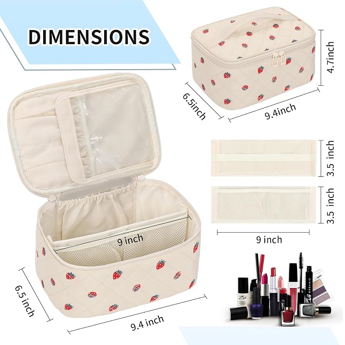 OCHEAL Makeup Bag, Travel Makeup Organizer Bag, Large Capacity Cosmetic Bags - Image 7