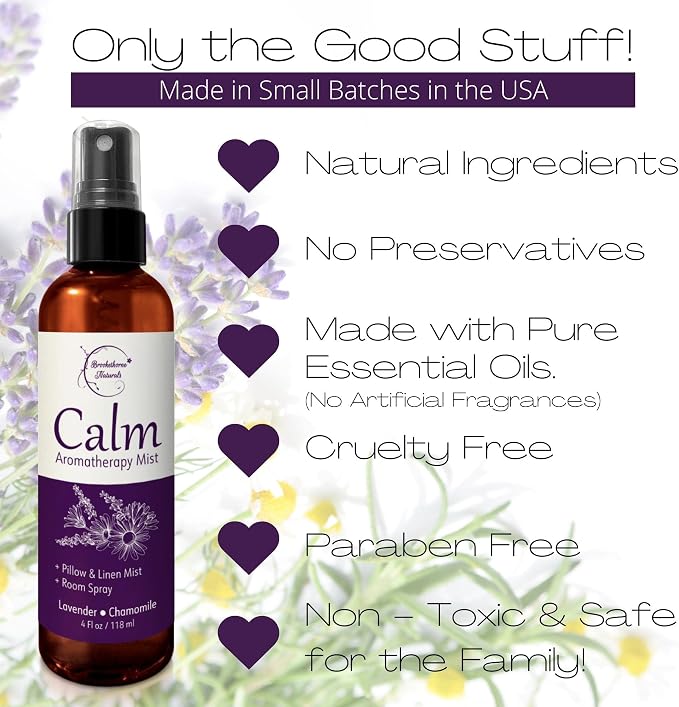Calm Aromatherapy Mist with Lavender & Chamomile Essential Oil. Natural Sleep & - Image 5