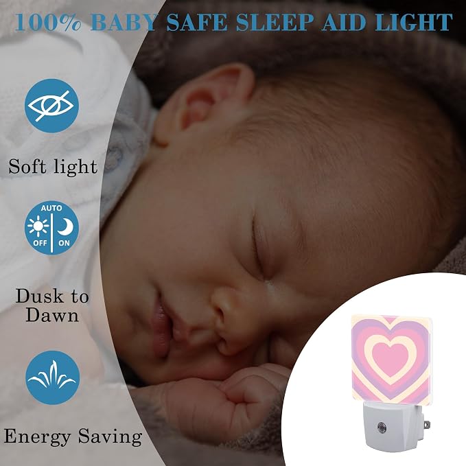 Pink Love Swirl Night Light for Kids, LED Night Light Plug into Wall - Image 4
