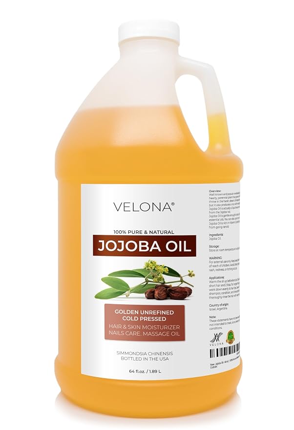 velona Jojoba Oil - 64 oz | 100% Pure and Natural | Golden by VELONA