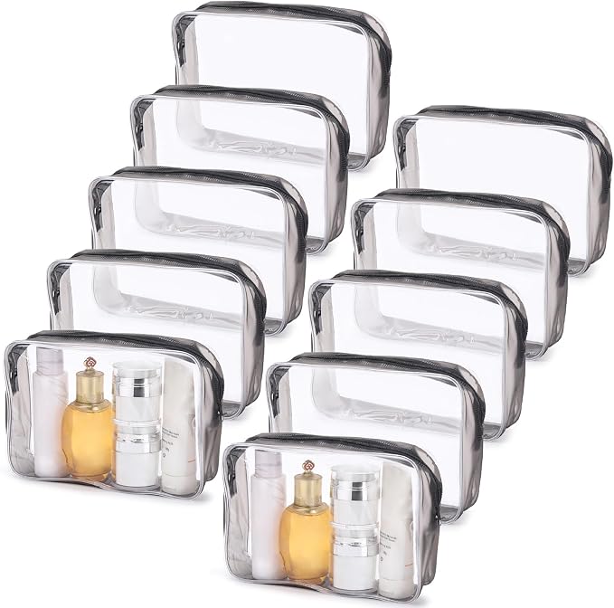 Tbestmax 10 Pack Clear Cosmetic Bags Makeup Bags Portable Waterproof TSA by Tbestmax