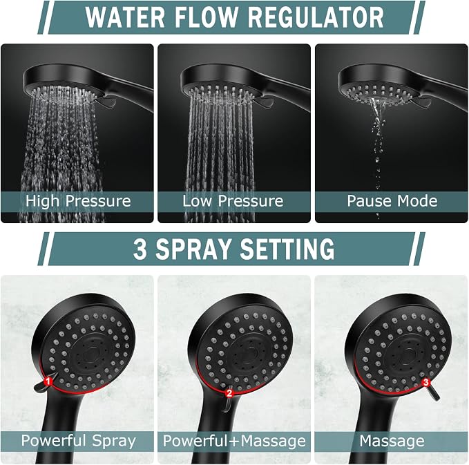 Taiker Filtered Shower Head, High Pressure Rainfall Shower Head/Handheld Shower - Image 5