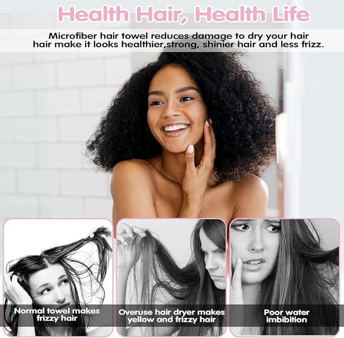 3 Pack Microfiber Hair Towel Wrap - Image 7