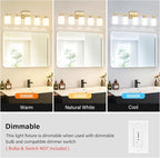 FonmYim Gold Bathroom Light Fixtures, 5-Light Modern Vanity Light Over Mirror - Image 7