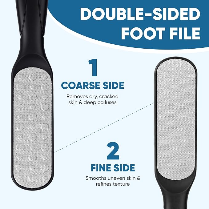 TEAWOO Double Sided Foot File and Callus Remover, Stainless Steel Waterproof - Image 2