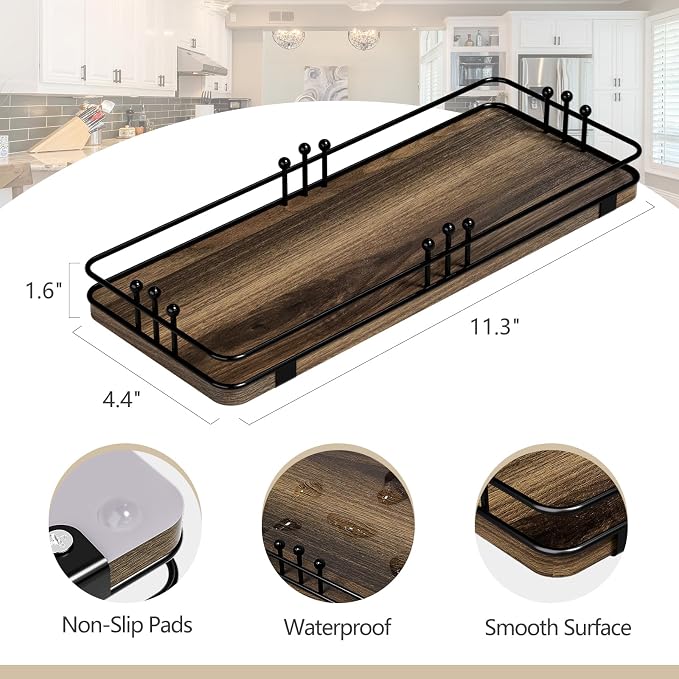 Bathroom Vanity Tray for Countertop Toiletries Perfume Makeup Soap Dispenser - Image 2
