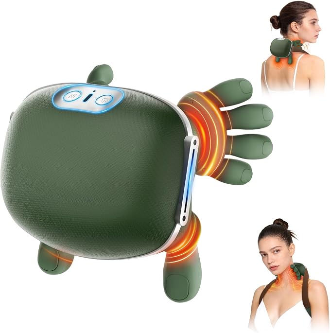 Neck Massager with Heat, Bionic Deep Tissue Shiatsu Kneading, Cordless by CottonHK