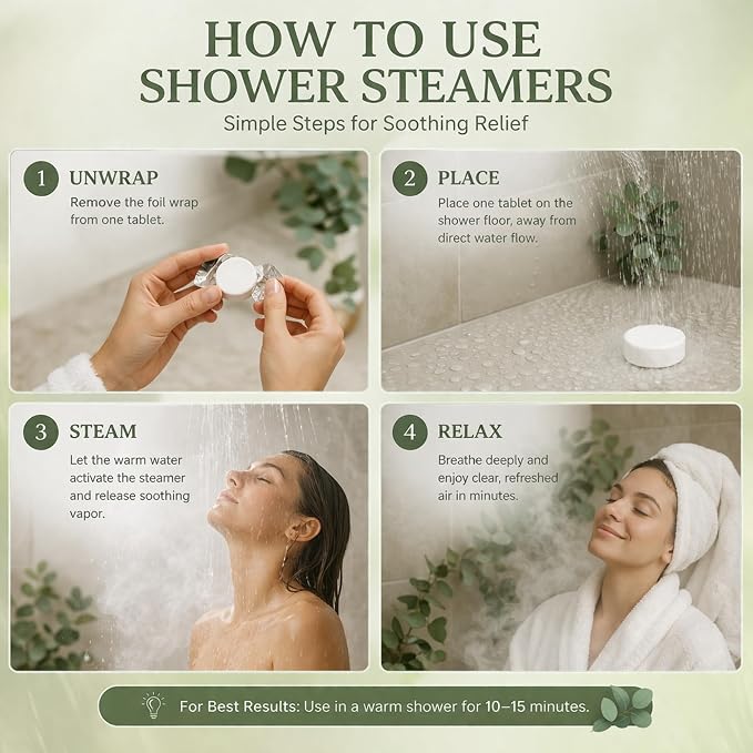 Shower Steamers Aromatherapy 10 Pack – Sinus Relief & Congestion Vapor Tablets - Image 4
