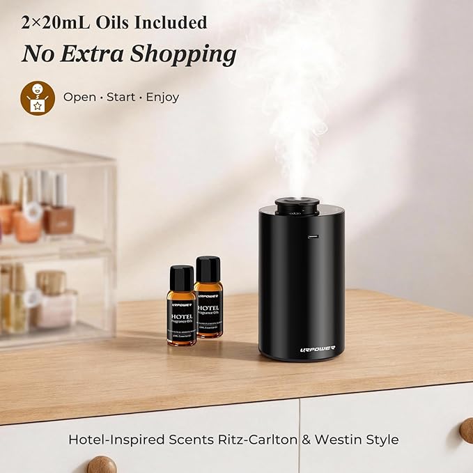 URPOWER Waterless Essential Oil Diffuser: No Water Needed Battery Operated - Image 4