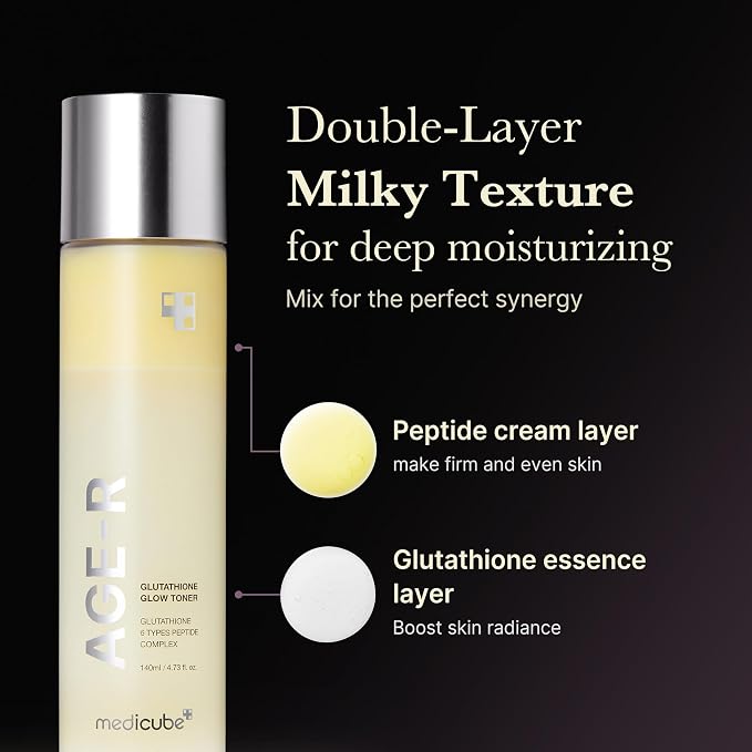 medicube Age-R Glutathione Glow Milky Toner, Low-Irritation Double Layer Toner - Image 3