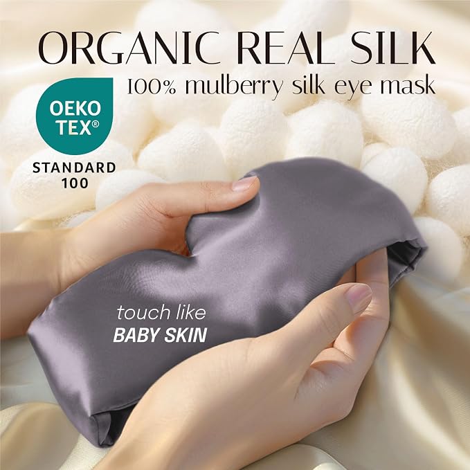 Silk Sleep Mask Soft Pressureless: 100% Mulberry Silk - Image 3