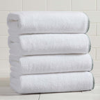 White/Green Bath Towel Set by GreatBayHome