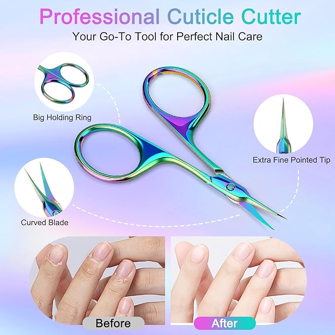 Cuticle Scissors, Extra Fine Curved Manicure & Pedicure Nail Scissor - Image 3