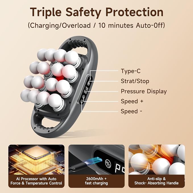 Back Massager Pain Relief, 16 Head Massage Gun Deep Tissue, Percussion Massager - Image 6