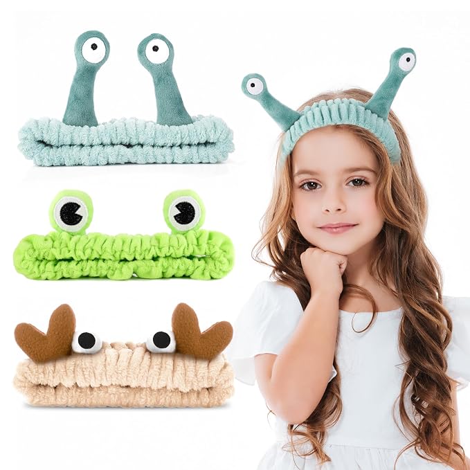 WLLHYF 3 Pack Spa Headband Face Wash Hairband Facial Makeup Head Wraps Cartoon - Image 8