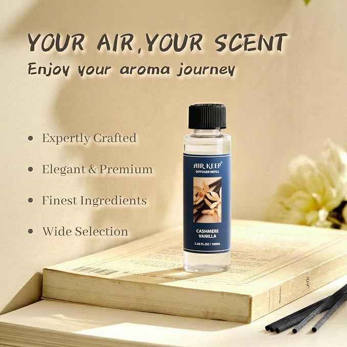 Airkeep Reed Diffuser Oil Refill/Cashmere Vanilla/3.38 oz / 1 Pack/Air - Image 2