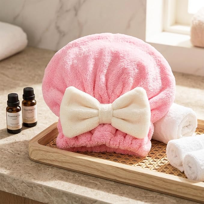 2PCS Hair Towel Wrap for Women, Soft Microfiber Hair Drying Caps - Image 6