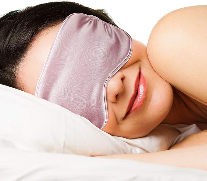 Silk Satin Sleeping Mask Eye Mask Set Include 2 Blindfold Eyeshade Elastic - Image 3