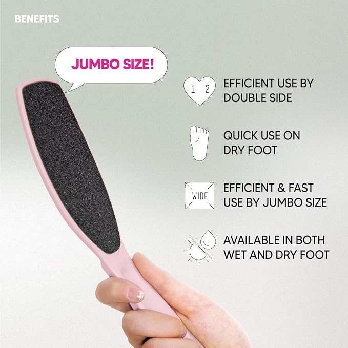 Wide Emery Foot File, Double-Sided Pedicure Tool, Colossal Professional Foot - Image 3