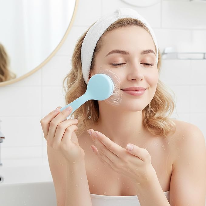 4 Pcs Silicone Face Brush with 2 Manual Face Scrub Brush, Facial Brushes - Image 7