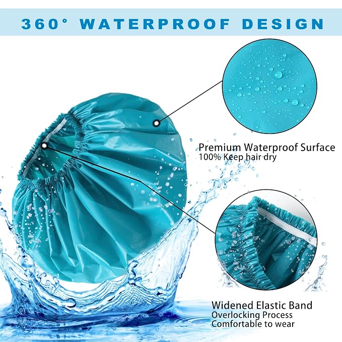 Jumbo Size Shower Cap 2 PCS Waterproof Shower Caps - Image 8