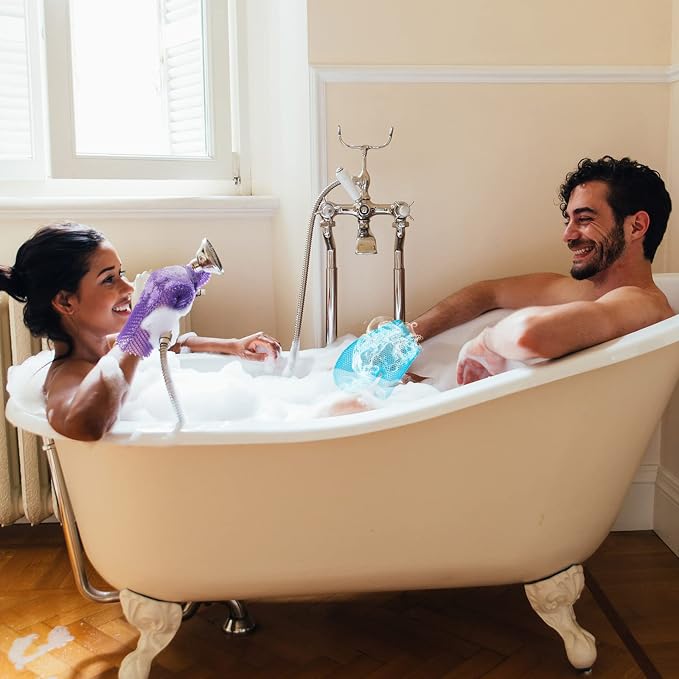 Karenhi 2 Pcs Honeycomb Exfoliating Glove Bath Mitt Body Spa Scrubber, - Image 4