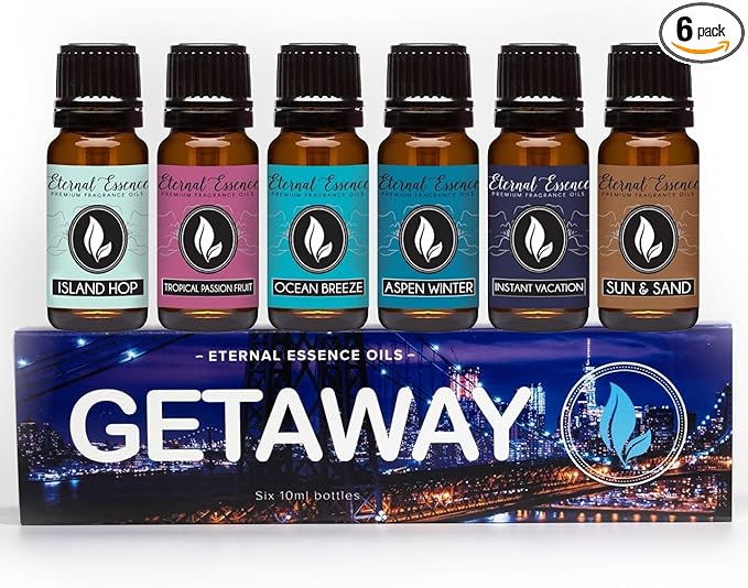 Get Away Gift Set of 6 Premium Grade Fragrance Oils by EternalEssenceOils