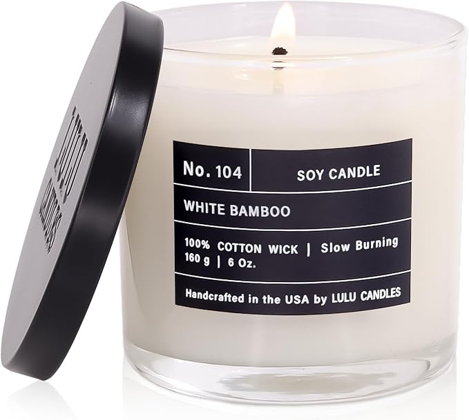 Lulu Candles | White Bamboo | Luxury Scented Soy Jar Candle | Hand Poured in by LULUCANDLES