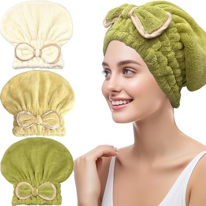 Jseng 3Packs Microfiber Hair Towel by Jseng