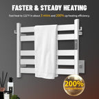 K&KALONZO Towel Warmer for Bathroom, Wall-Mounted 5-Bar Heated Towel Rack - Image 2