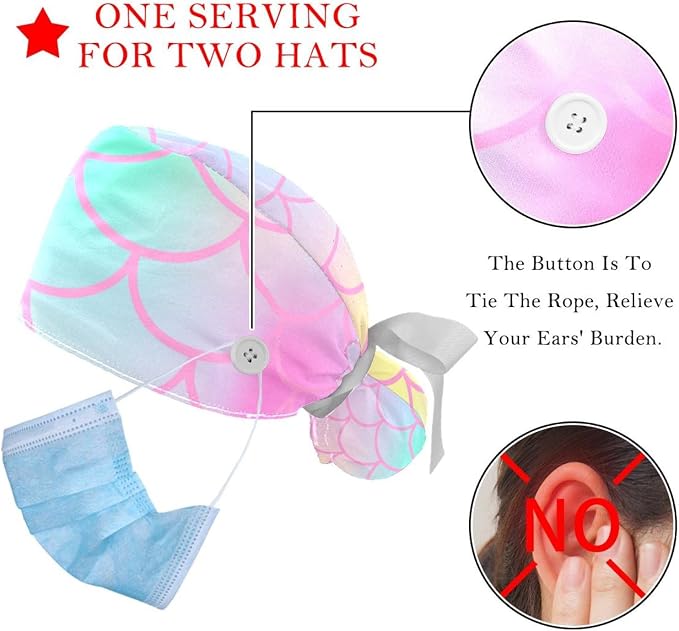 Women's Working Caps with Scrunchies Tarot Pattern Background Lace-Up Hat - Image 3