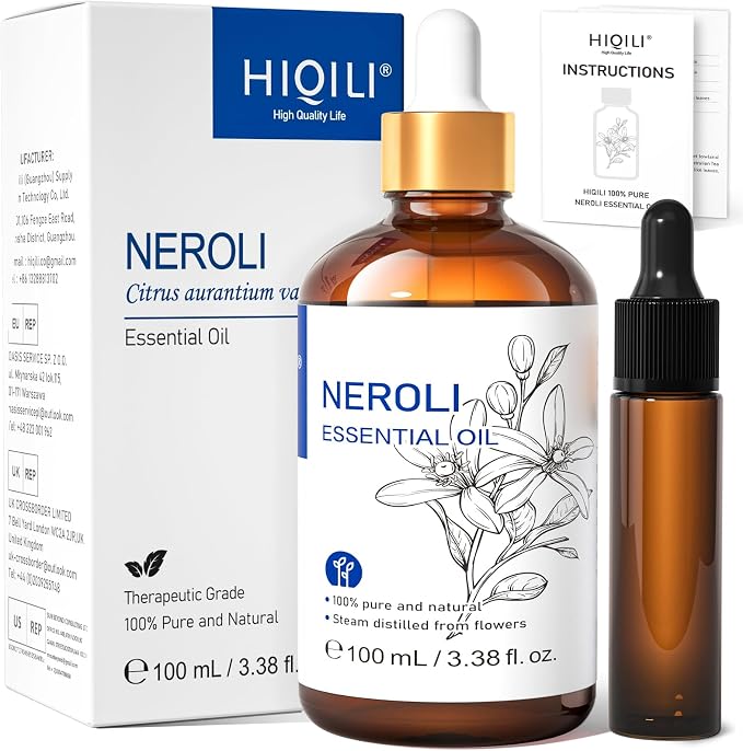 HIQILI Neroli Essential Oil 3.38 Fl Oz, Pure Natural Neroli Oil by HIQILI