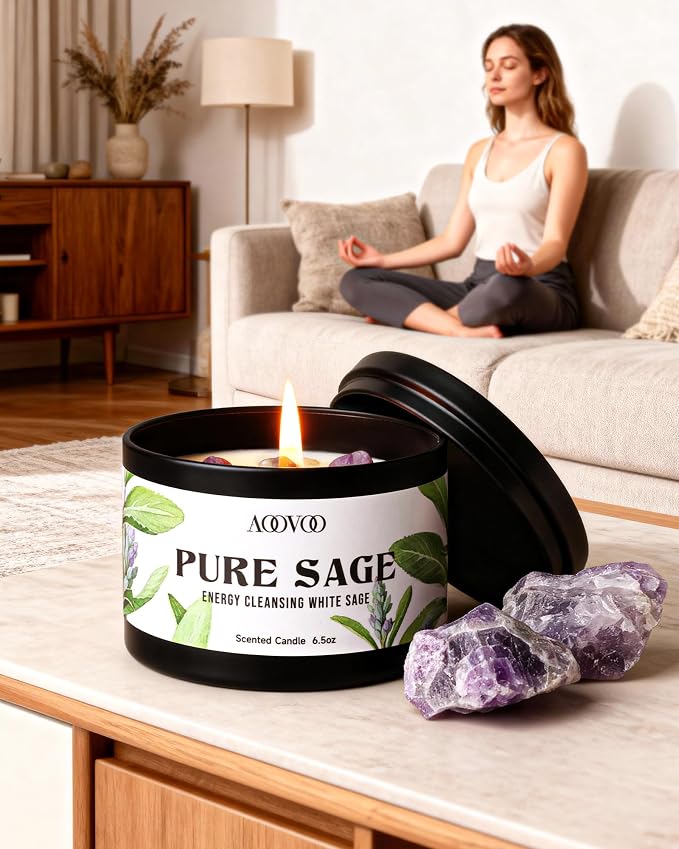 AOOVOO 2 Pack Sage Candles - Image 3