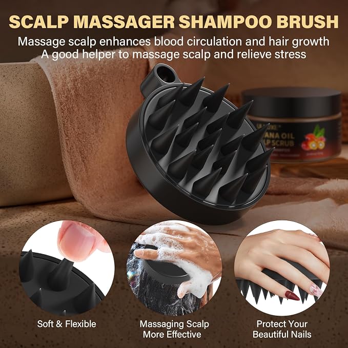 Scalp Scrub, Batana Oil Scalp Exfoliator 2-in-1 Clarifying Shampoo - Image 4