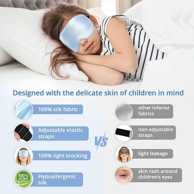 Kids Sleep Mask Eye Cover, 100% Real Natural Pure Silk Eye Mask - Image 4