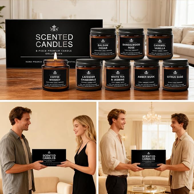 8 Pack Soy Wax Scented Candles Gift Set, Aromatherapy Candles - Image 7