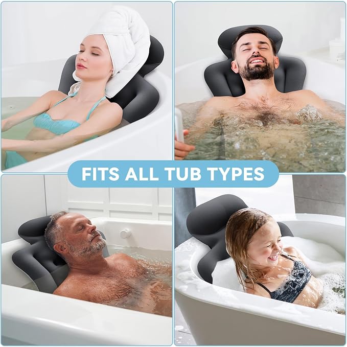 Full Body Bath Pillow for Bathtub RUVINCE Ergonomic Luxury Bathtub Pillow - Image 8