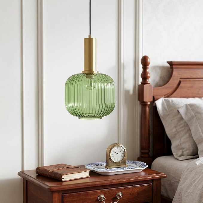 KCO Lighting Vintage Green Glass Pendant Light Kitchen Island Lighting - Image 6