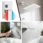 Midanya Shower System with Tub Spout, Bathtub Shower Faucet Set with Square - Image 4