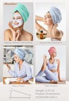 Hicober Microfiber Hair Towel, 3 Packs Hair Turbans - Image 6
