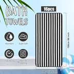 SmoothNovelty 16 Pack Microfiber Bath Towels Bulk 27'' x 60'' Oversized Size - Image 2