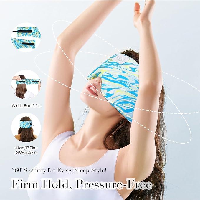 LC-dolida Sleep Mask with Bluetooth Headphones, Extra Large Silk Eye Mask - Image 5