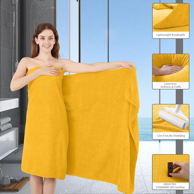 Extra Large Bath Towel Set of 4, Oversized Bath Sheet Super Soft Highly - Image 4