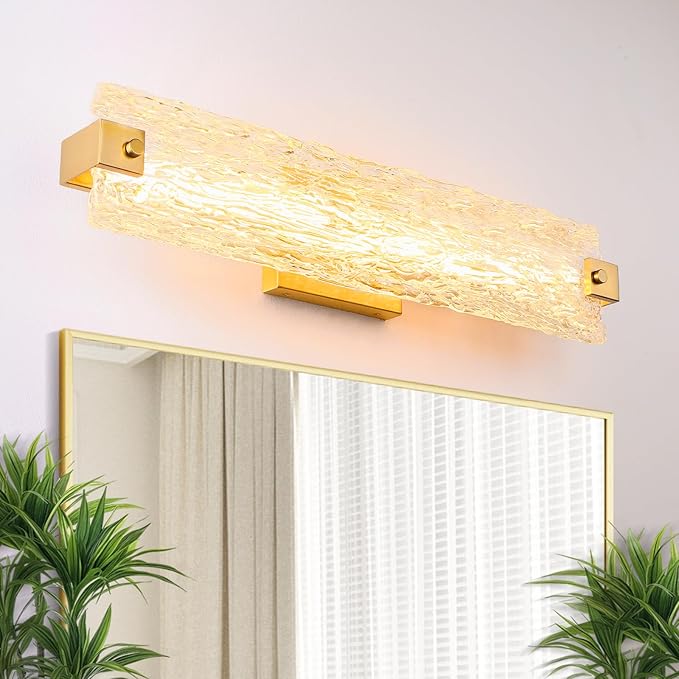 Brushed Gold LED Bathroom Vanity Light, 24.4 Inch 15W Modern Dimmable Bathroom by Osimir