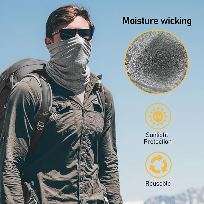 TICONN Neck Gaiter Face Cover Scarf, Neck Warmer Breathable Sun & Wind-proof - Image 3