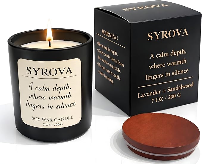 Lavender & Sandalwood Candle, Luxury Scented Soy Candle 7oz, Calming Relaxing - Image 9