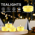 Fclayvts 3.5-Hour 50Pack Citronella Tealight Candles, Outdoor and Indoor Summer - Image 3