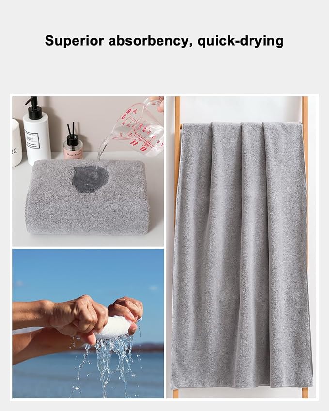 sakano Microfiber Bath Towel Set Ultra Soft Absorbent Speedy Drying Fade - Image 5