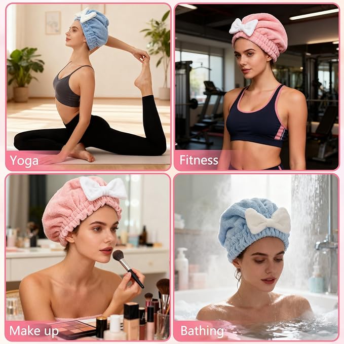 2 Pack Ultra Absorbent Hair Quick Drying Towel - Image 7
