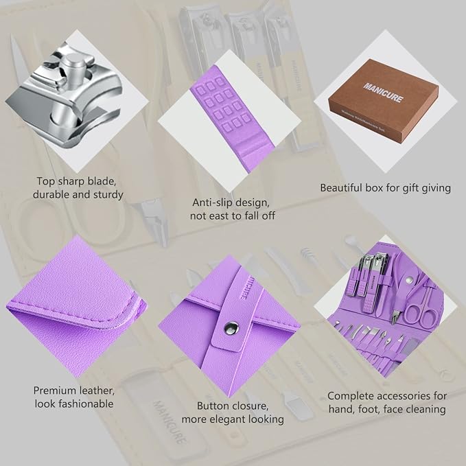 Manicure Set Professional Nail Clippers Pedicure Kit - Image 5